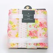 Load image into Gallery viewer, 4 PK Rolled Blankets - Heart &amp; Rose
