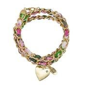 Load image into Gallery viewer, Fabric Chain Bracelet with Heart

