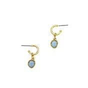 Load image into Gallery viewer, Blue Stone Small Hoop Earrings
