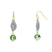 Load image into Gallery viewer, Blue Double Bead Drop Earrings
