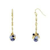Load image into Gallery viewer, Blue Long Beaded Cluster Earrings
