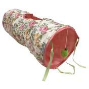 Load image into Gallery viewer, Floral Crinkle Cat Tunnel with Bungee Toy and Peephole
