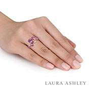 Load image into Gallery viewer, Amethyst &amp;  Diamond Leaf Ring
