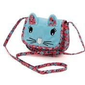 Load image into Gallery viewer, Girl&#39;s Blue Critter Cat Crossbody Purse
