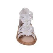 Load image into Gallery viewer, Girls White Flower Gladiator Sandal
