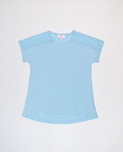 Load image into Gallery viewer, Light Blue Eyelet Trim Top
