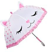 Load image into Gallery viewer, Girl&#39;s White Kitten Motif 17&quot; Umbrella
