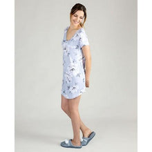 Load image into Gallery viewer, Grey Painted Floral Print V-Neck Sleepshirt
