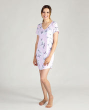 Load image into Gallery viewer, Lilac Painted Floral Print V-Neck Sleepshirt
