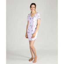 Load image into Gallery viewer, Lilac Painted Floral Print V-Neck Sleepshirt
