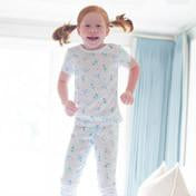 Load image into Gallery viewer, Aqua Wild Ditsy Shirt and Pant PJ Set
