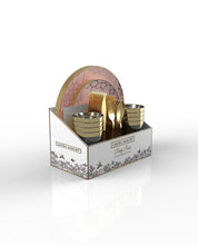 Load image into Gallery viewer, Blush Gold Coupe Pattern 56 Piece Party Set (Setting for 8)
