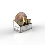 Load image into Gallery viewer, Blush Gold Coupe Pattern 56 Piece Party Set (Setting for 8)
