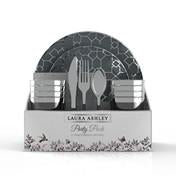 Load image into Gallery viewer, Grey Silver Coupe Pattern 56 Pc Party Set (Setting for 8)
