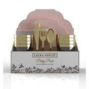 Load image into Gallery viewer, Blush Gold Flower 56pc Party Set (Setting for 8)
