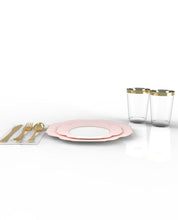 Load image into Gallery viewer, Blush Gold Flower 56pc Party Set (Setting for 8)
