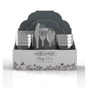 Load image into Gallery viewer, Grey Silver Flower 56 pc Party Set (Setting for 8)
