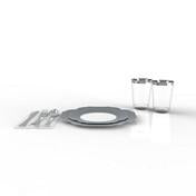 Load image into Gallery viewer, Grey Silver Flower 56 pc Party Set (Setting for 8)
