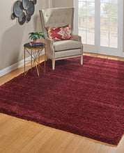 Load image into Gallery viewer, Laura Ashley Luxury Shag Rug- Bordeaux Red
