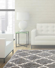 Load image into Gallery viewer, Laura Ashley Luxury Tile Shag Rug- Gray
