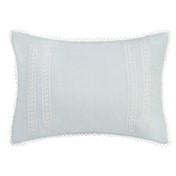 Load image into Gallery viewer, Chloe Cottage Blue Cross Stitched Throw Pillow
