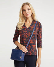 Load image into Gallery viewer, Crocodile Cobalt Square Cross Body Bag
