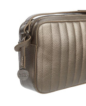 Load image into Gallery viewer, Gold Quilted Square Cross Body Bag with Tassel
