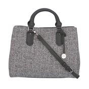 Load image into Gallery viewer, Grey Tweed Double Compartment Grab Bag
