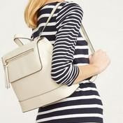 Load image into Gallery viewer, Ivory Flap Tassel Backpack
