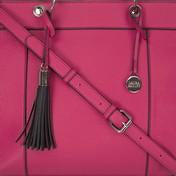 Load image into Gallery viewer, Fuschia Ring Handle Tassel Tote Bag
