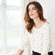 Load image into Gallery viewer, Ivory and Camellia Daisy Garden Blouse
