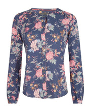 Load image into Gallery viewer, Blue Geranium Floral Blouse
