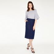 Load image into Gallery viewer, Flared Sleeve Crinkle Stripe Top
