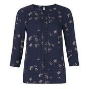 Load image into Gallery viewer, 3/4 Sleeve Twill Floral Denim Top
