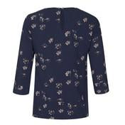 Load image into Gallery viewer, 3/4 Sleeve Twill Floral Denim Top
