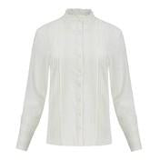 Load image into Gallery viewer, Ivory Dobby and Lace Pintuck Blouse
