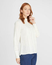 Load image into Gallery viewer, Ivory Dobby and Lace Pintuck Blouse
