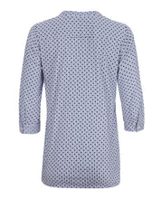 Load image into Gallery viewer, 3/4 Sleeve Flocked Dot &amp; Stripe Shirt
