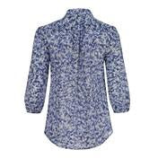Load image into Gallery viewer, Cobalt Garden Floral Tie Neck Blouse
