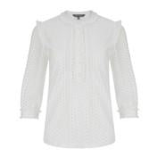 Load image into Gallery viewer, Ivory Embroidered Blouse with Lace Trim
