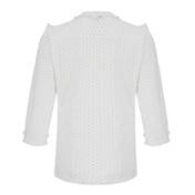 Load image into Gallery viewer, Ivory Embroidered Blouse with Lace Trim
