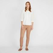 Load image into Gallery viewer, Ivory Embroidered Blouse with Lace Trim
