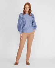 Load image into Gallery viewer, Blue Wide Sleeve Stripe Blouse
