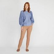 Load image into Gallery viewer, Blue Wide Sleeve Stripe Blouse
