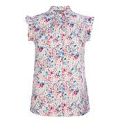 Load image into Gallery viewer, Floral Peter Pan Collar Ruffle Blouse
