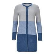 Load image into Gallery viewer, Blue Boiled Wool Colour Block Cardigan
