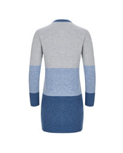 Load image into Gallery viewer, Blue Boiled Wool Colour Block Cardigan
