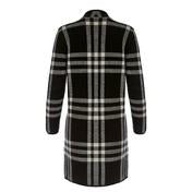 Load image into Gallery viewer, Black/Ivory Boiled Wool Long Check Cardigan
