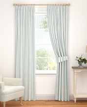 Load image into Gallery viewer, Heacham Stripe Dark Seaspray Curtains
