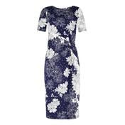 Load image into Gallery viewer, Crew Neck Twist Knot Print Dress
